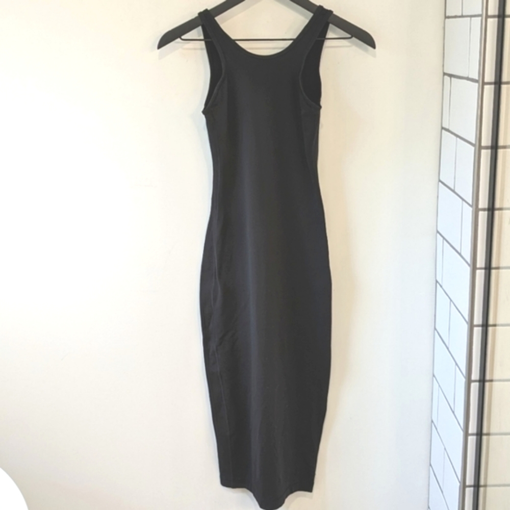 Lululemon Black Lab Noir Midi Athletic Stretch Fitted Bodycon Tank Dress